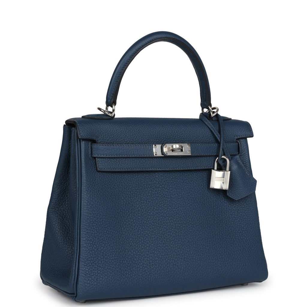 Kelly Retourne 25 Bleu De Prusse Togo Palladium Hardware Bag