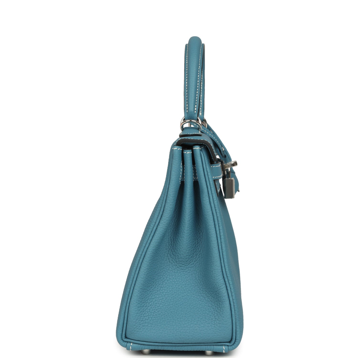 Kelly Retourne 25 Blue Jean Togo Palladium Hardware Bag