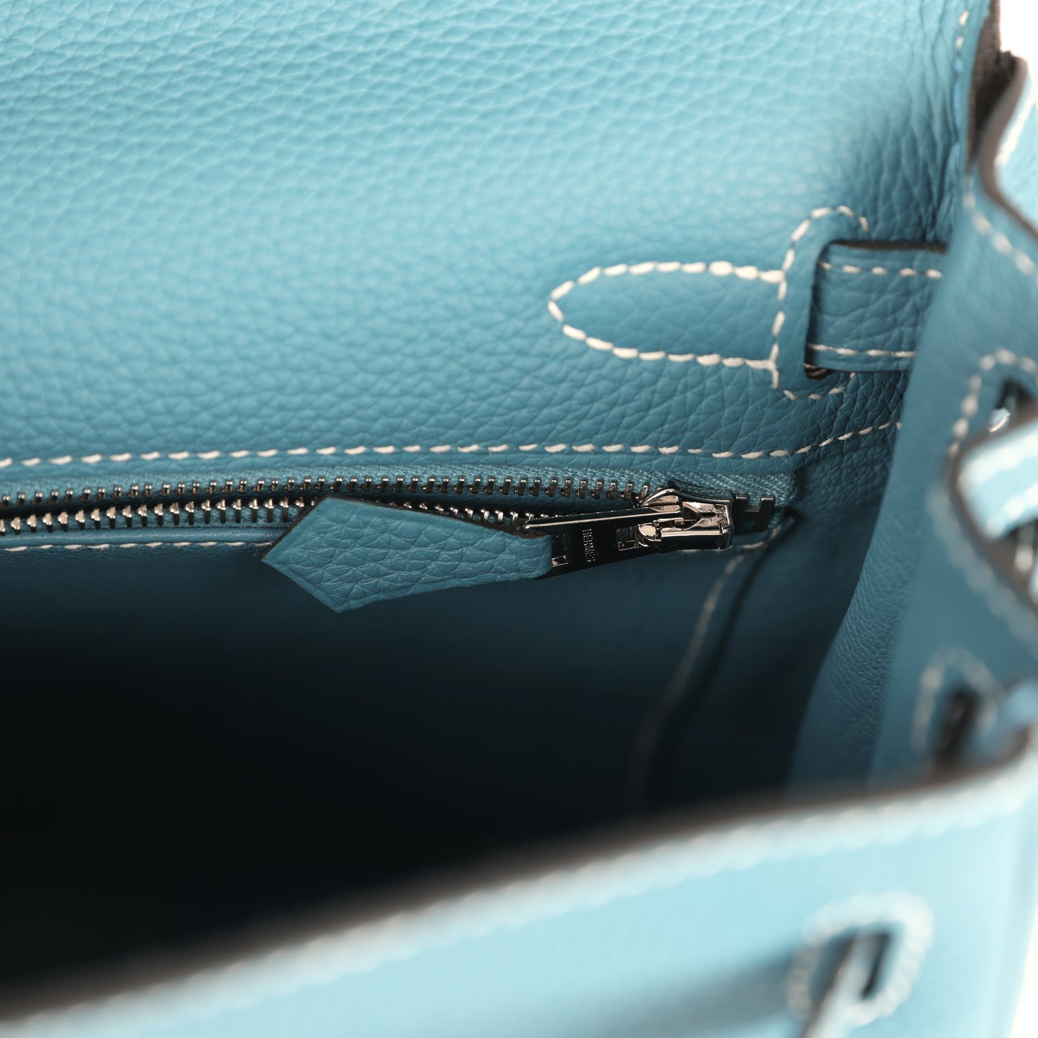 Kelly Retourne 25 Blue Jean Togo Palladium Hardware Bag