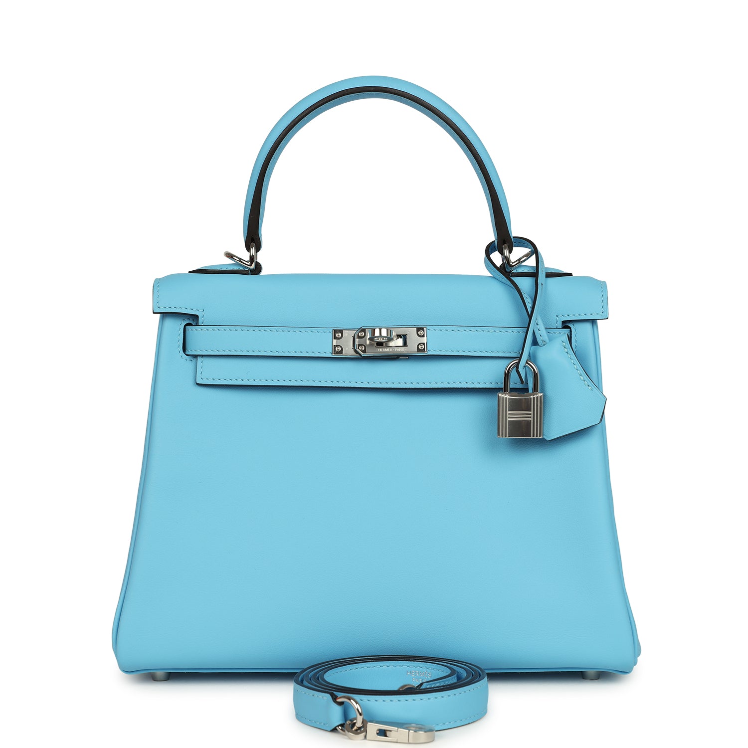 Kelly Retourne 25 Celeste Swift Palladium Hardware Bag