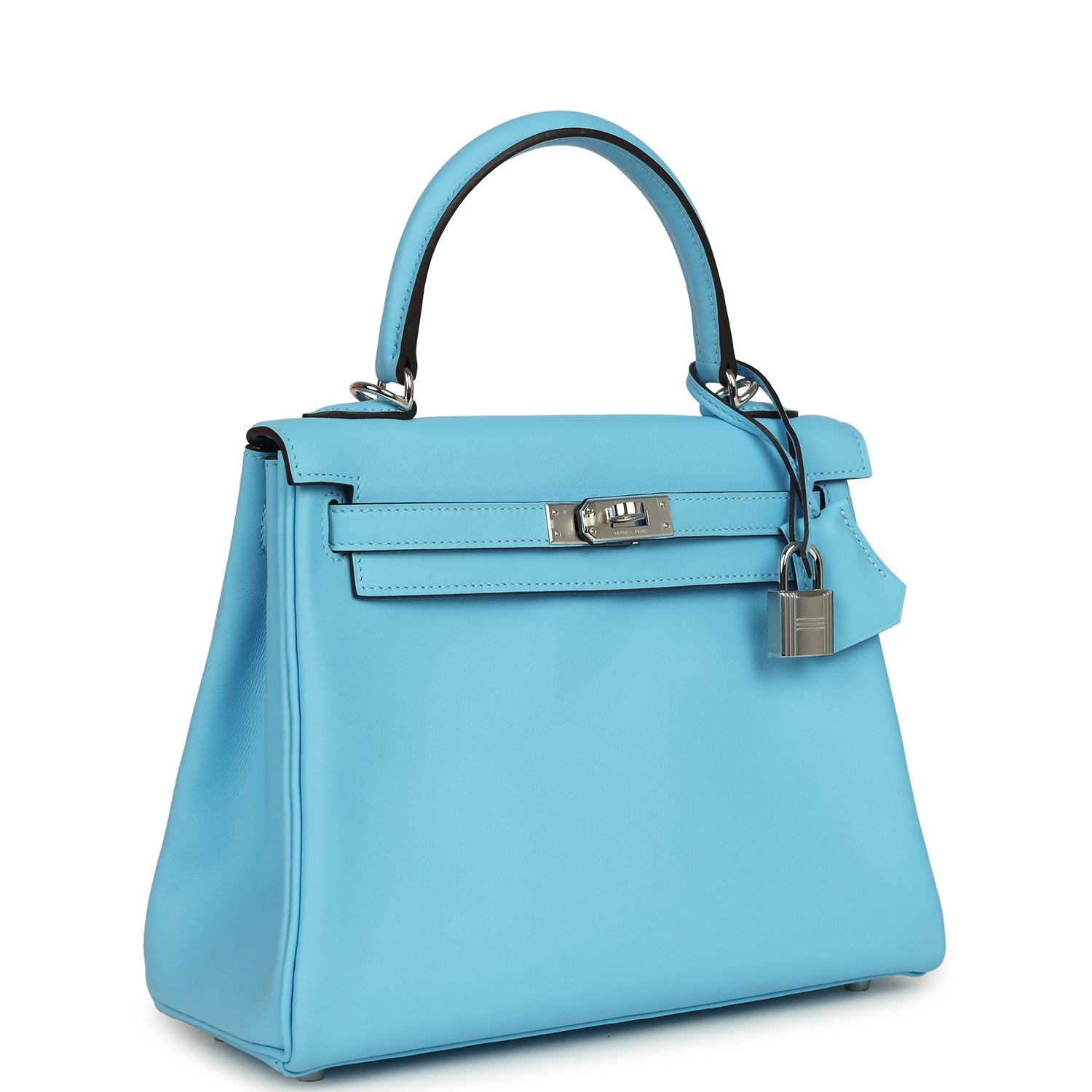 Kelly Retourne 25 Celeste Swift Palladium Hardware Bag