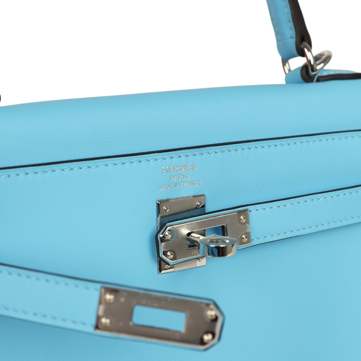 Kelly Retourne 25 Celeste Swift Palladium Hardware Bag