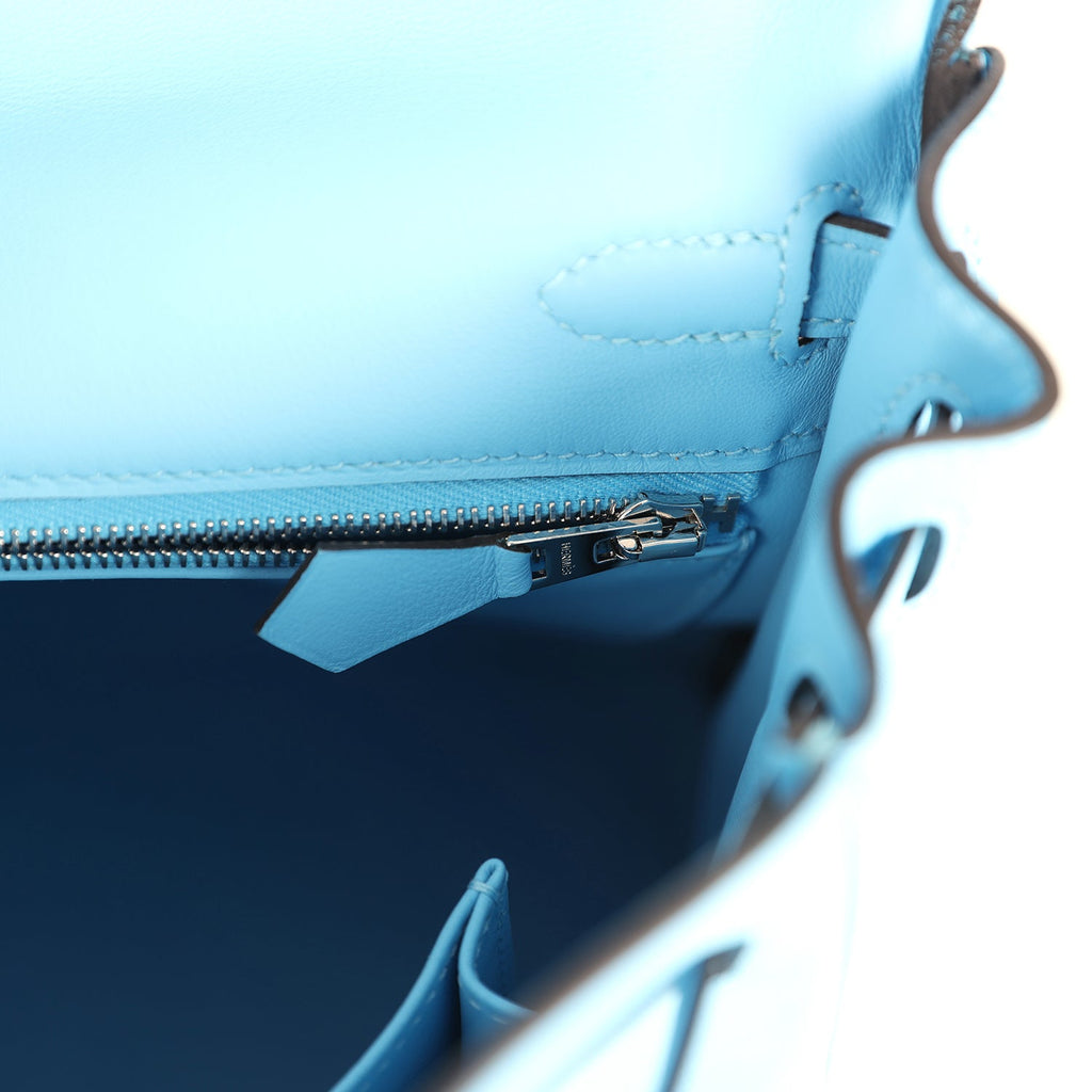 Kelly Retourne 25 Celeste Swift Palladium Hardware Bag