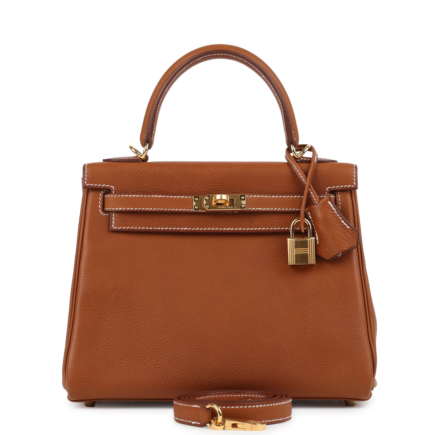 Kelly Retourne 25 Fauve Barenia Faubourg Gold Hardware Bag