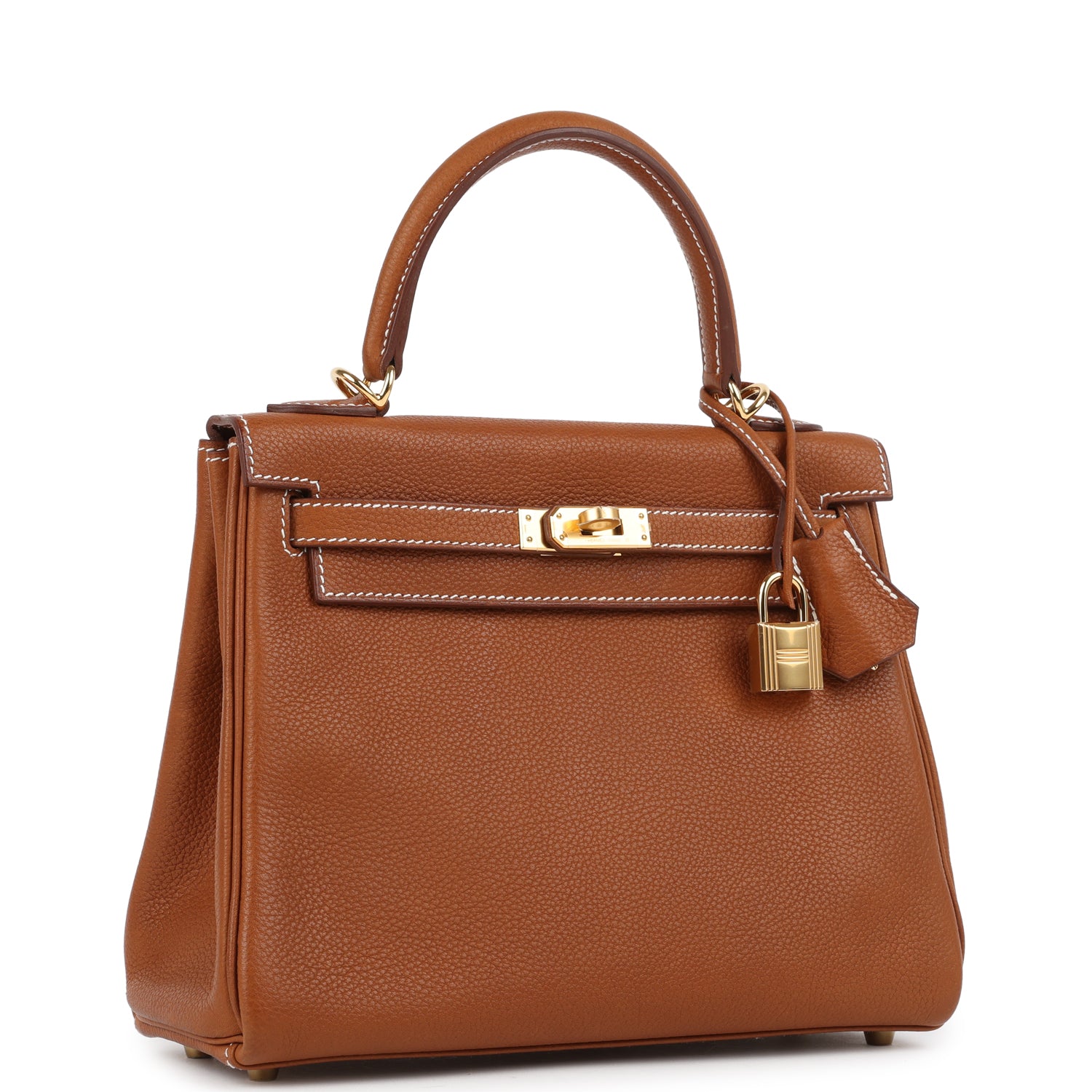 Kelly Retourne 25 Fauve Barenia Faubourg Gold Hardware Bag