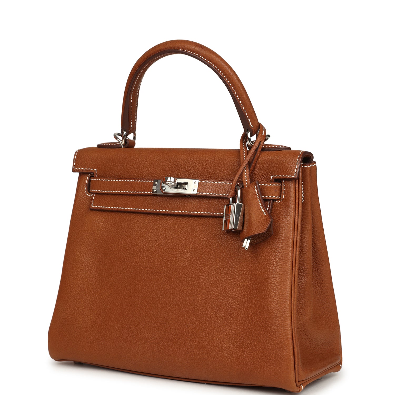 Kelly Retourne 25 Fauve Barenia Faubourg Palladium Hardware Bag