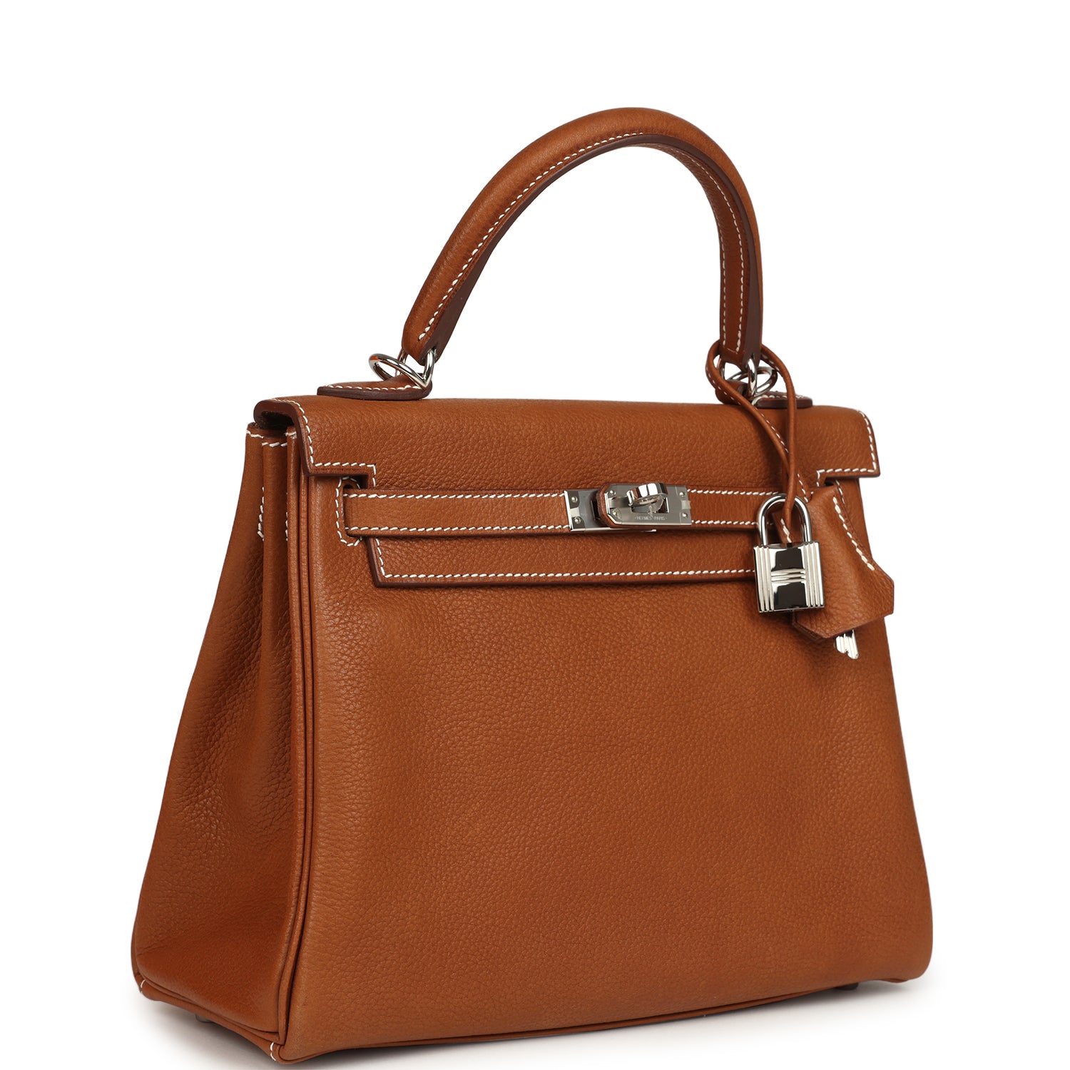 Kelly Retourne 25 Fauve Barenia Faubourg Palladium Hardware Bag
