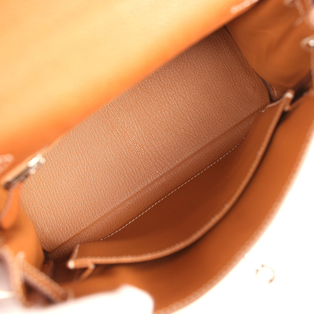 Kelly Retourne 25 Fauve Barenia Faubourg Palladium Hardware Bag
