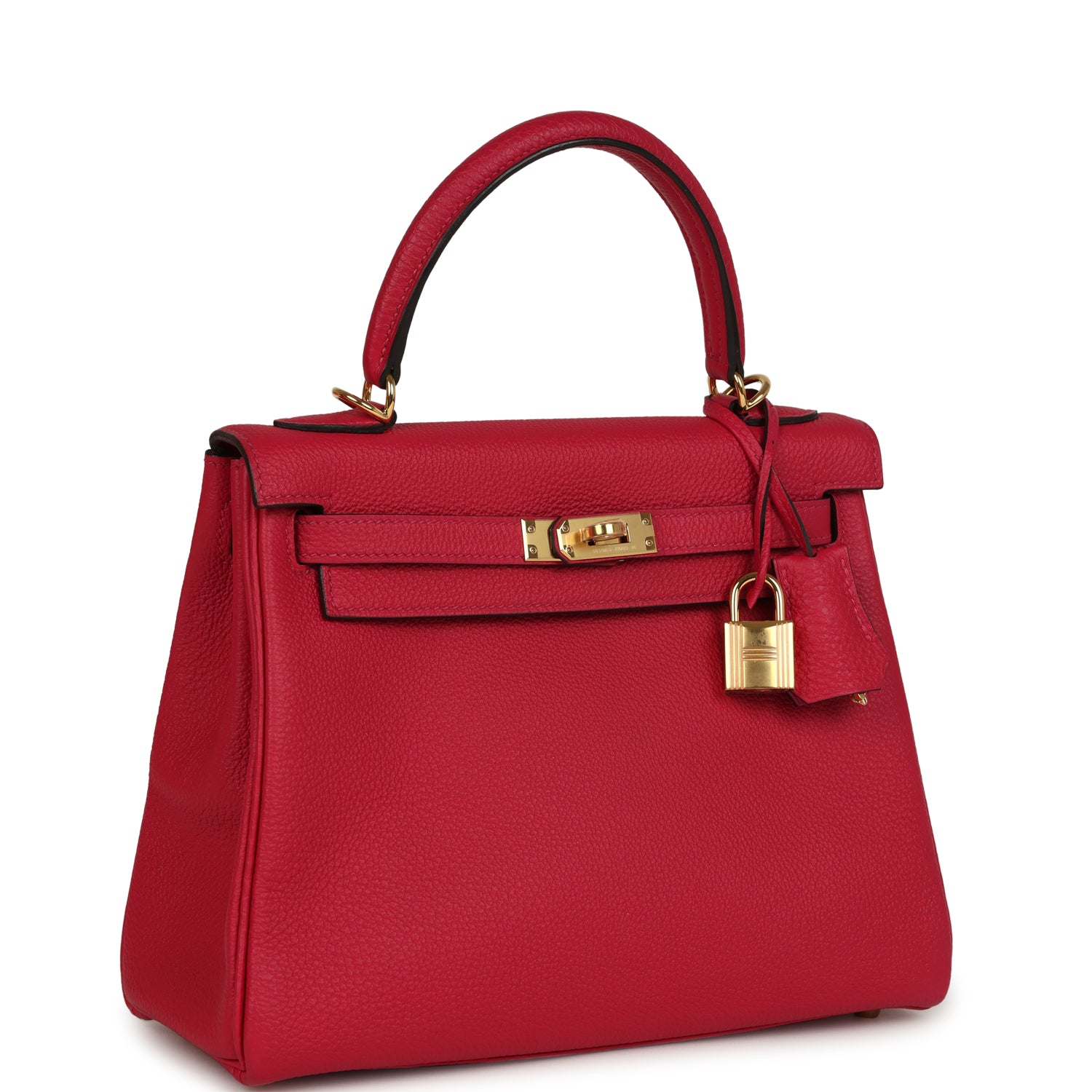 Kelly Retourne 25 Framboise Togo Gold Hardware Bag