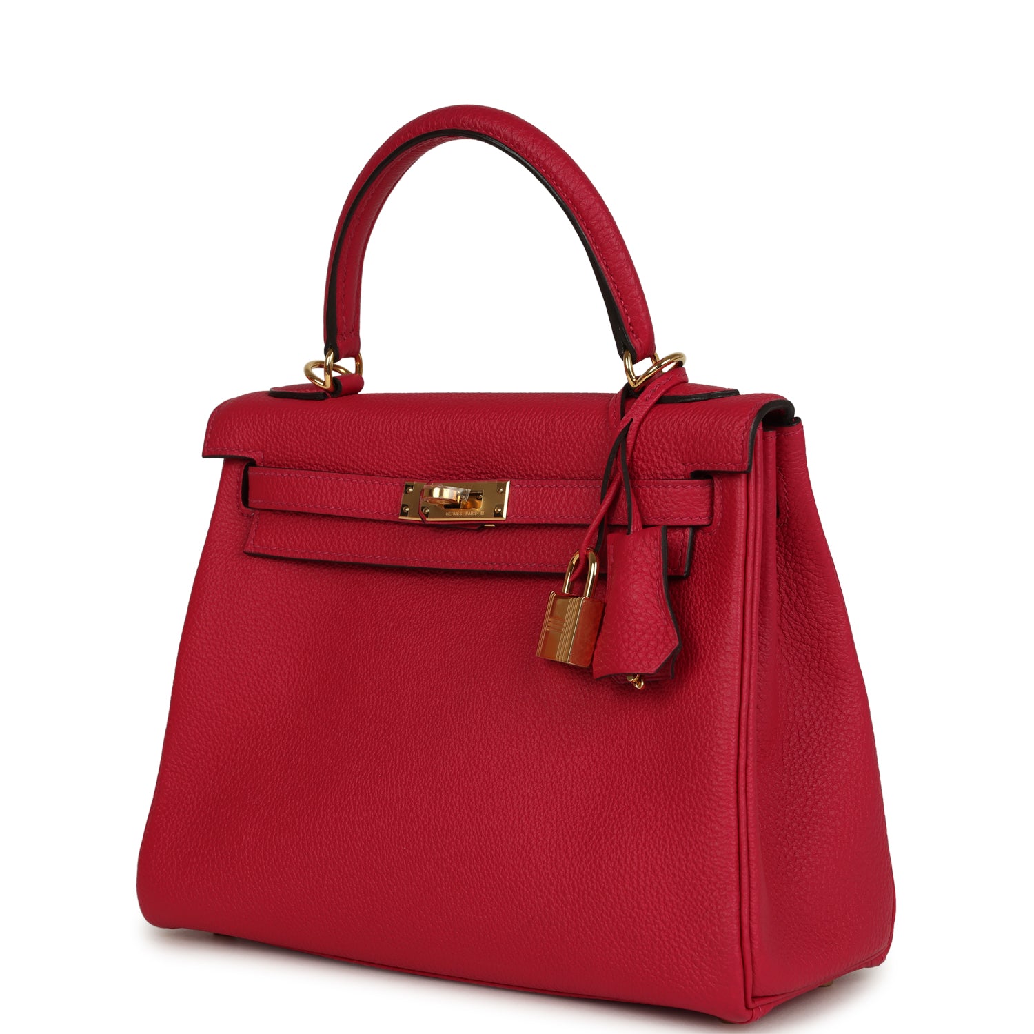 Kelly Retourne 25 Framboise Togo Gold Hardware Bag