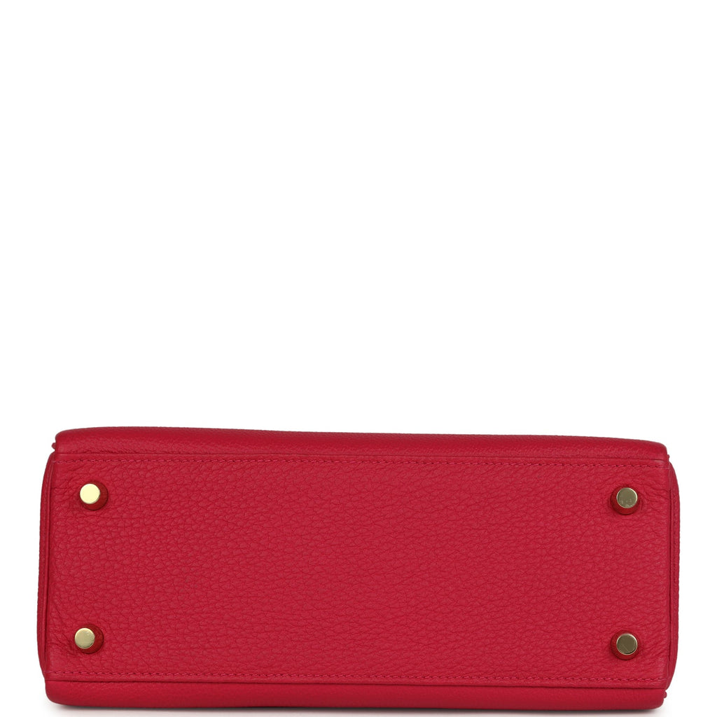 Kelly Retourne 25 Framboise Togo Gold Hardware Bag