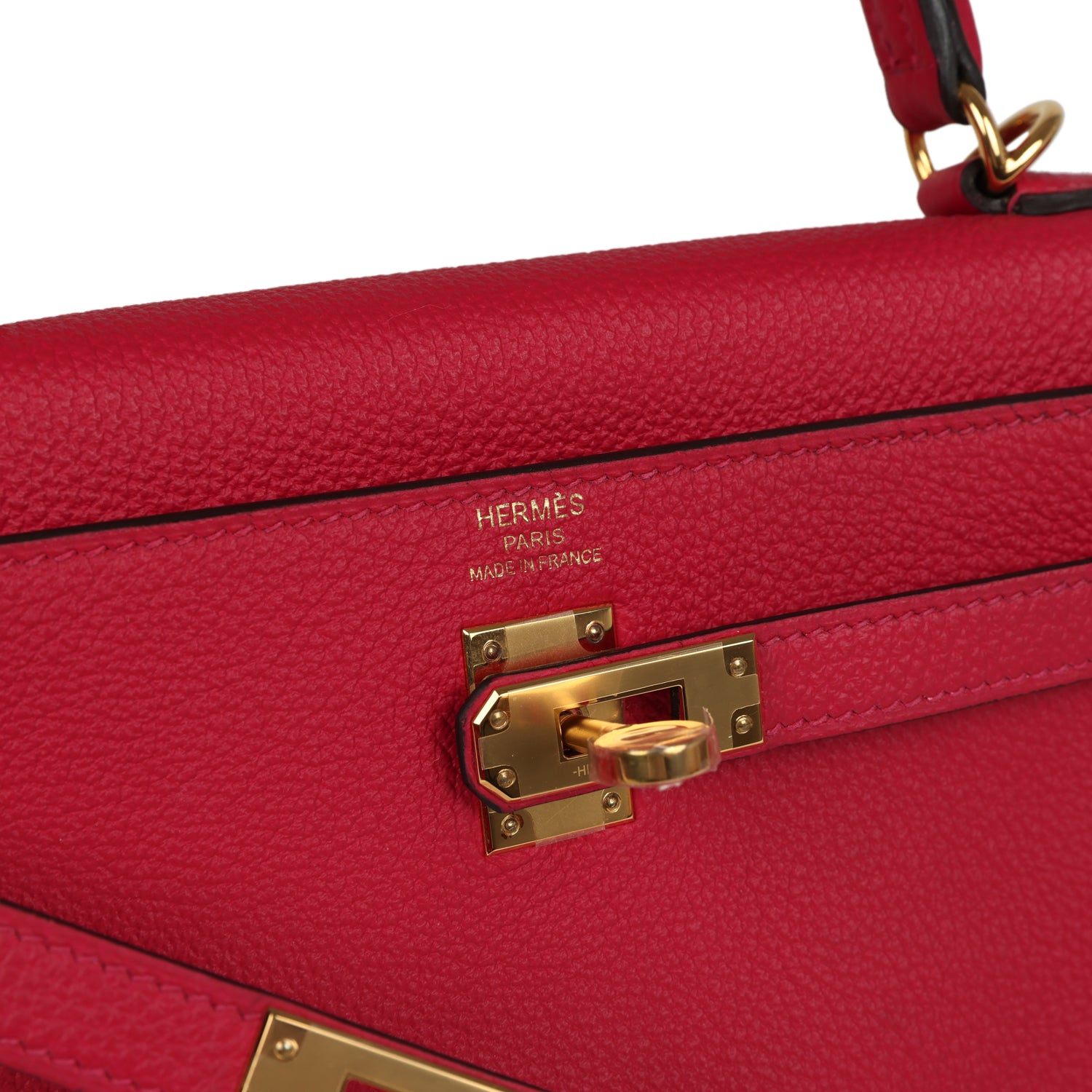 Kelly Retourne 25 Framboise Togo Gold Hardware Bag
