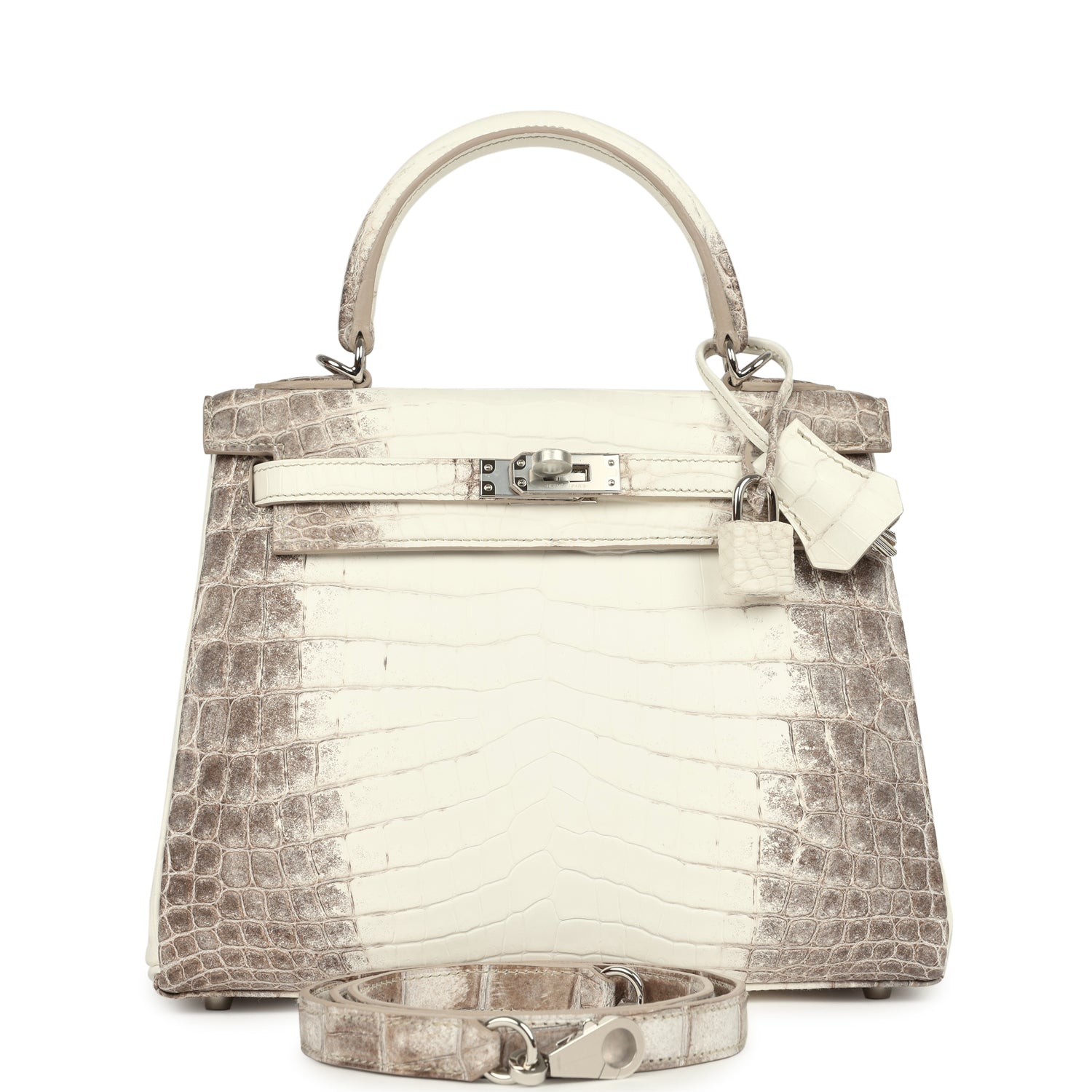Kelly Retourne 25 Himalaya Niloticus Crocodile Palladium Hardware Bag