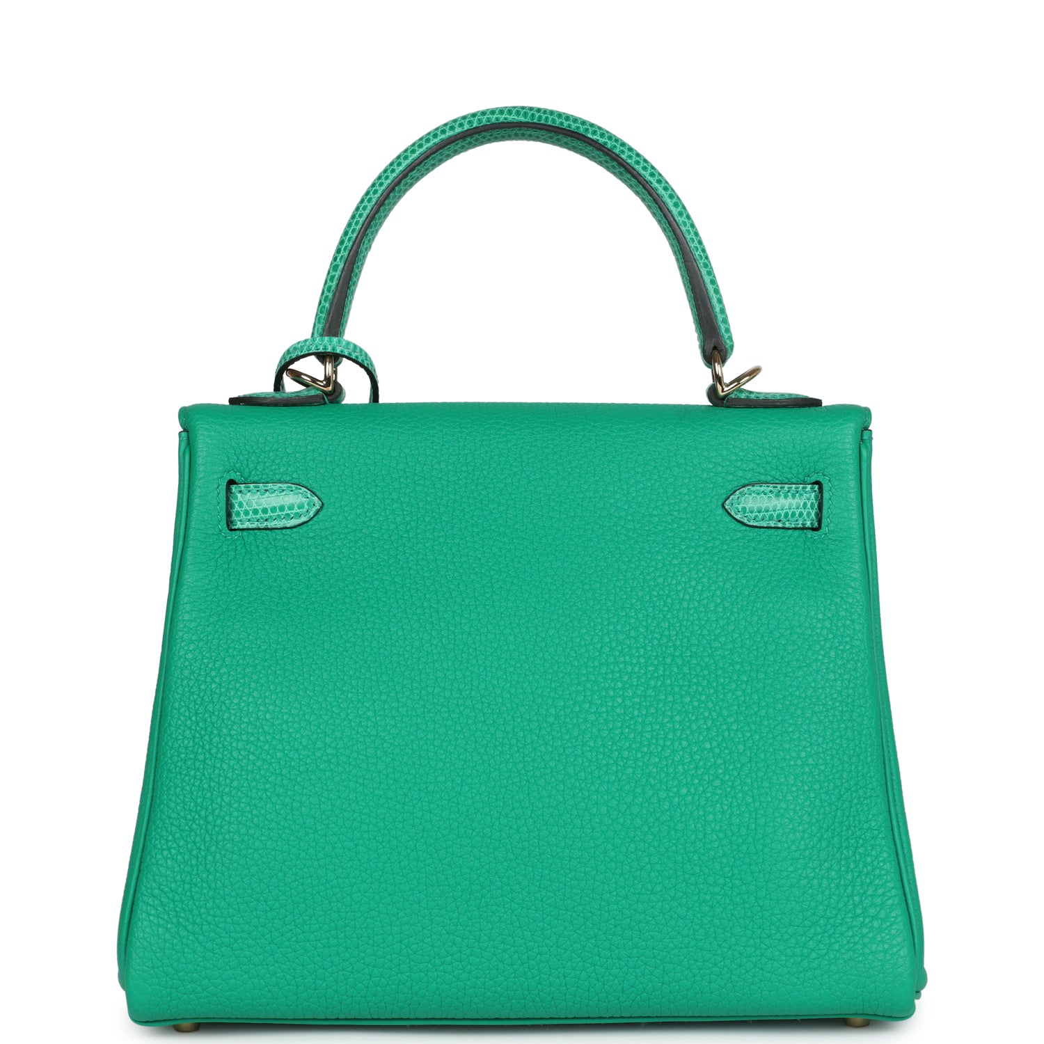 Kelly Retourne 25 Menthe Togo and Varanus Niloticus Lizard Touch Permabrass Hardware Bag