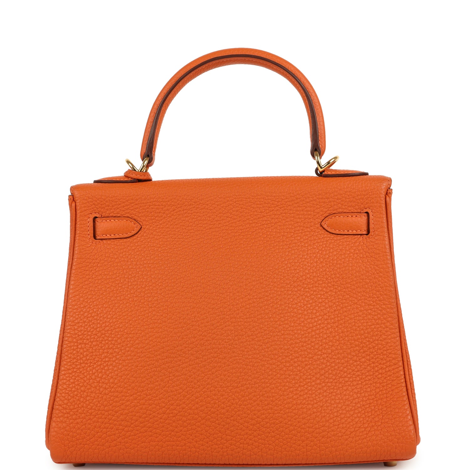 Kelly Retourne 25 Orange Togo Gold Hardware Bag