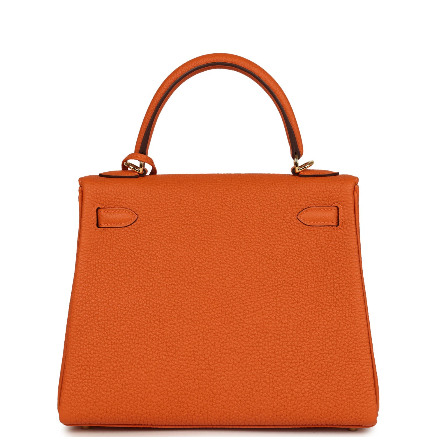 Kelly Retourne 25 Orange Verso Togo Gold Hardware Bag