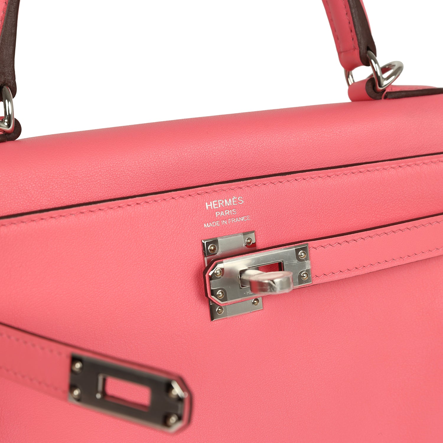 Kelly Retourne 25 Rose Azalee Swift Palladium Hardware Bag