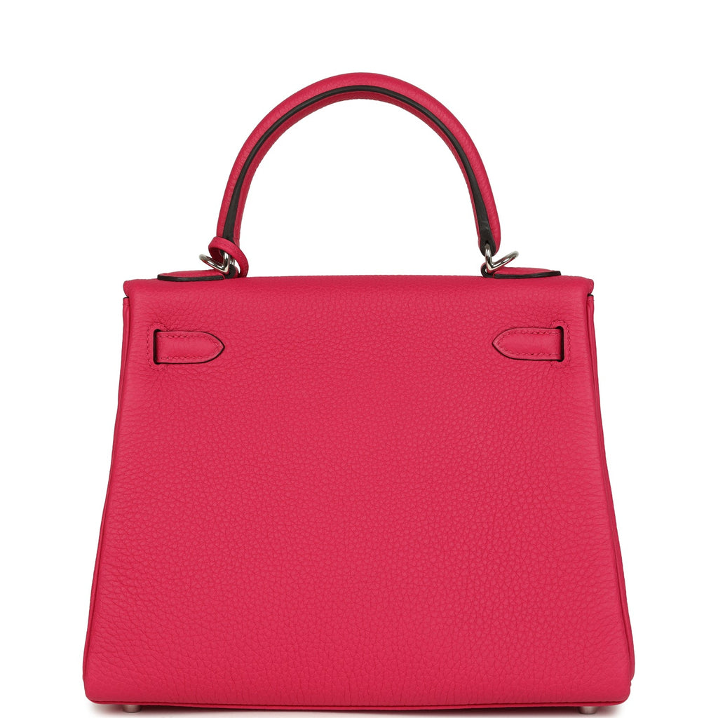 Kelly Retourne 25 Rose Mexico Togo Palladium Hardware Bag
