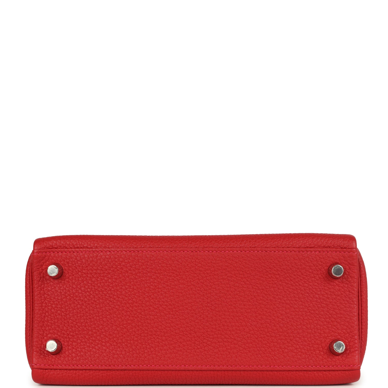 Kelly Retourne 25 Rouge Casaque Togo Palladium Hardware Bag