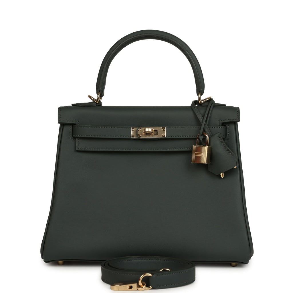 Kelly Retourne 25 Vert Mangrove Swift Permabrass Hardware Bag