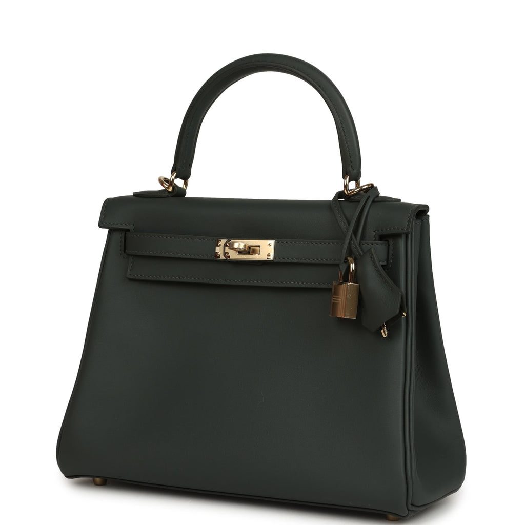 Kelly Retourne 25 Vert Mangrove Swift Permabrass Hardware Bag