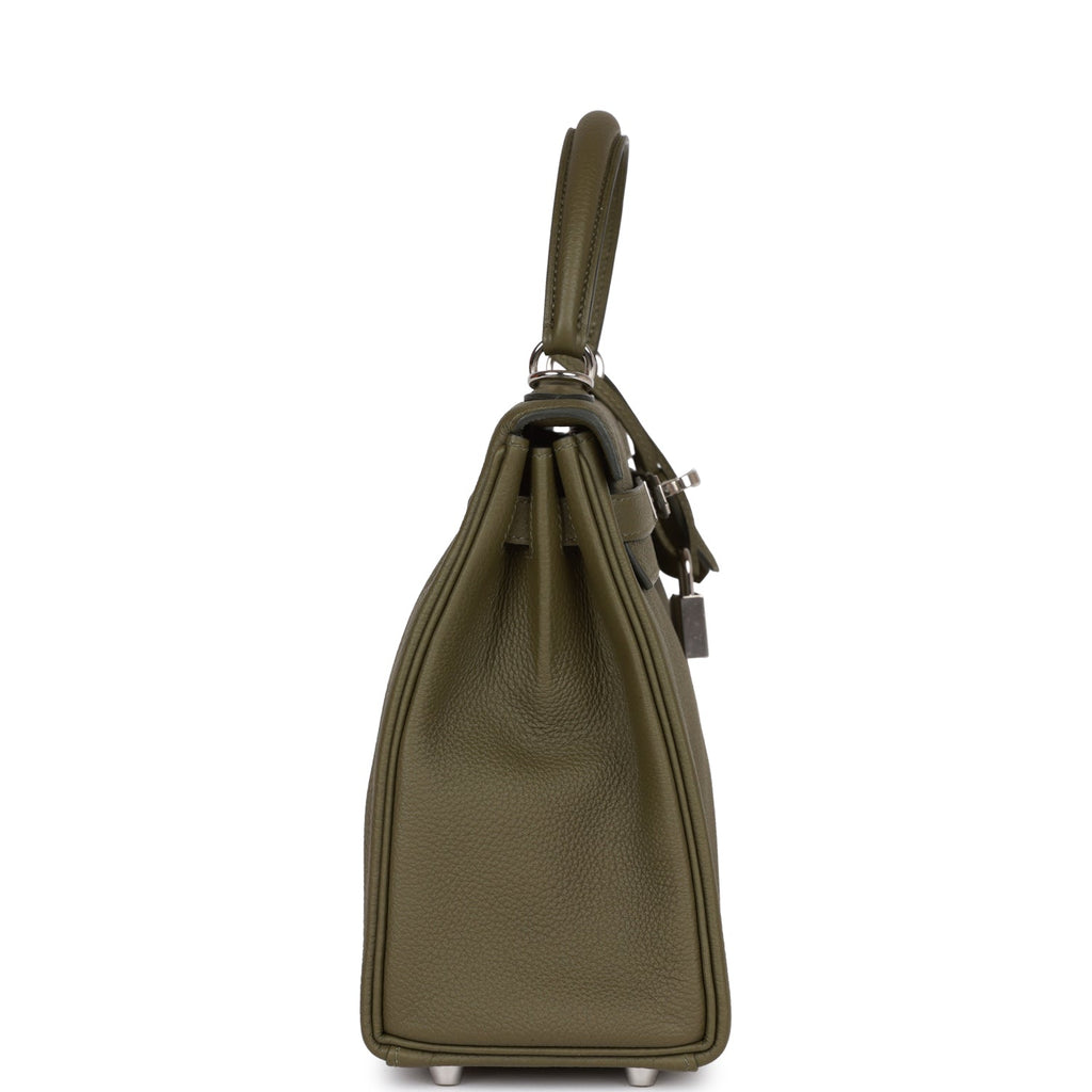 Kelly Retourne 25 Vert Veronese Togo Palladium Hardware Bag