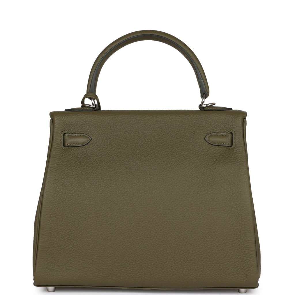 Kelly Retourne 25 Vert Veronese Togo Palladium Hardware Bag