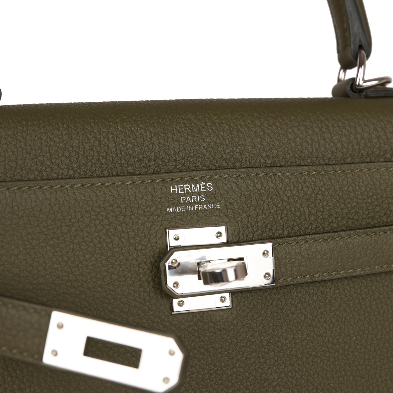 Kelly Retourne 25 Vert Veronese Togo Palladium Hardware Bag