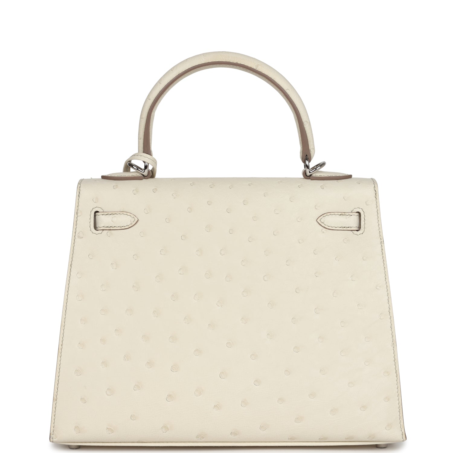 Kelly Sellier 25 Beton Ostrich Palladium Hardware Bag