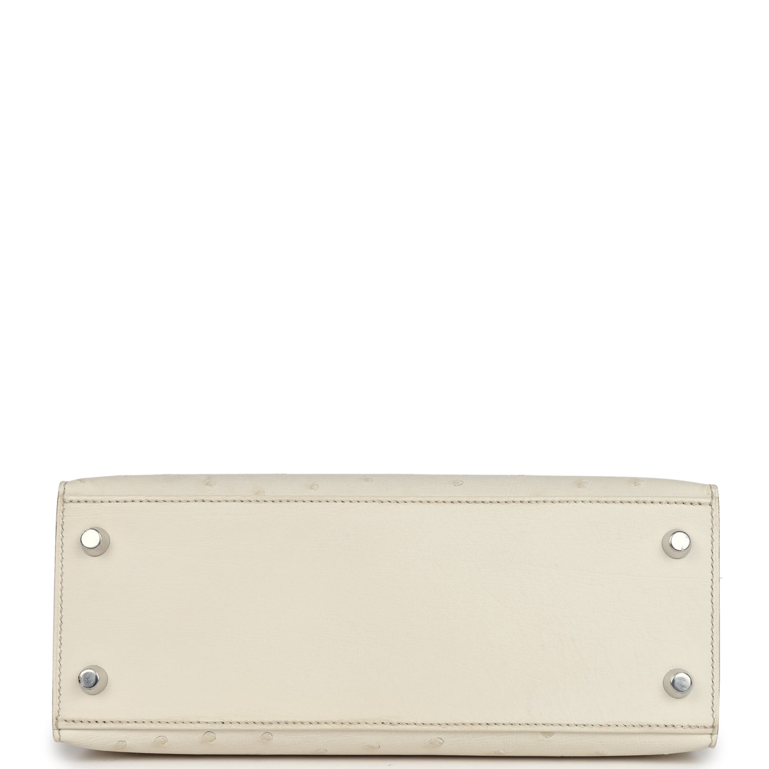 Kelly Sellier 25 Beton Ostrich Palladium Hardware Bag
