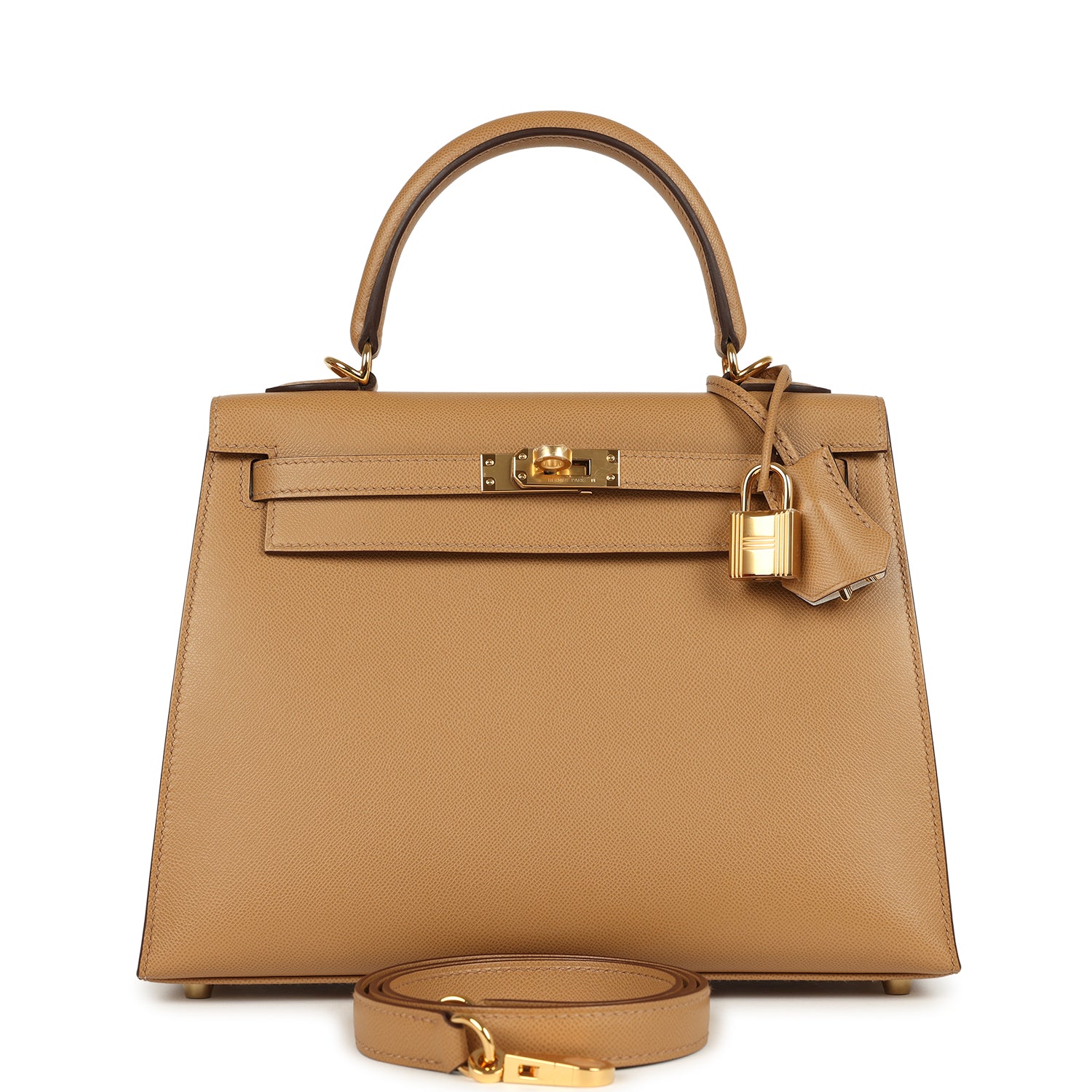 Kelly Sellier 25 Biscuit Verso Madame Gold Hardware Bag