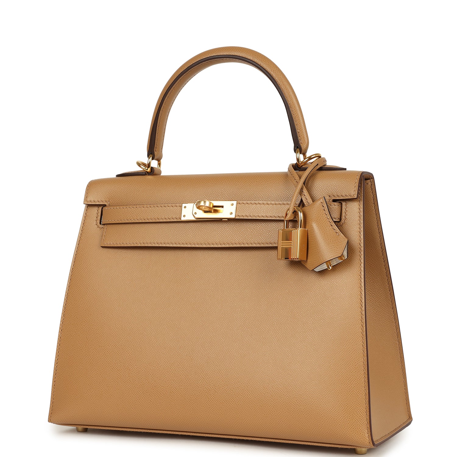 Kelly Sellier 25 Biscuit Verso Madame Gold Hardware Bag