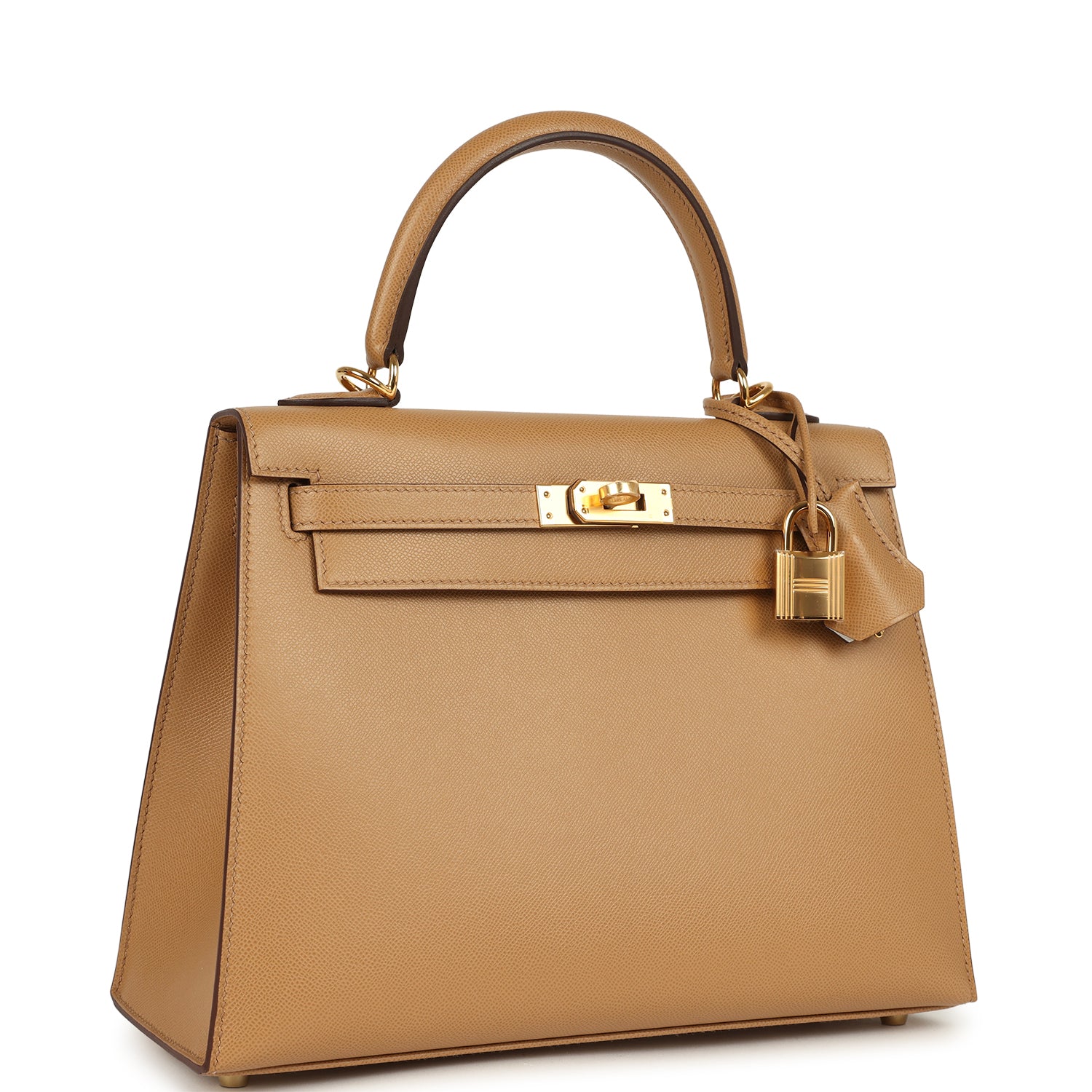 Kelly Sellier 25 Biscuit Verso Madame Gold Hardware Bag