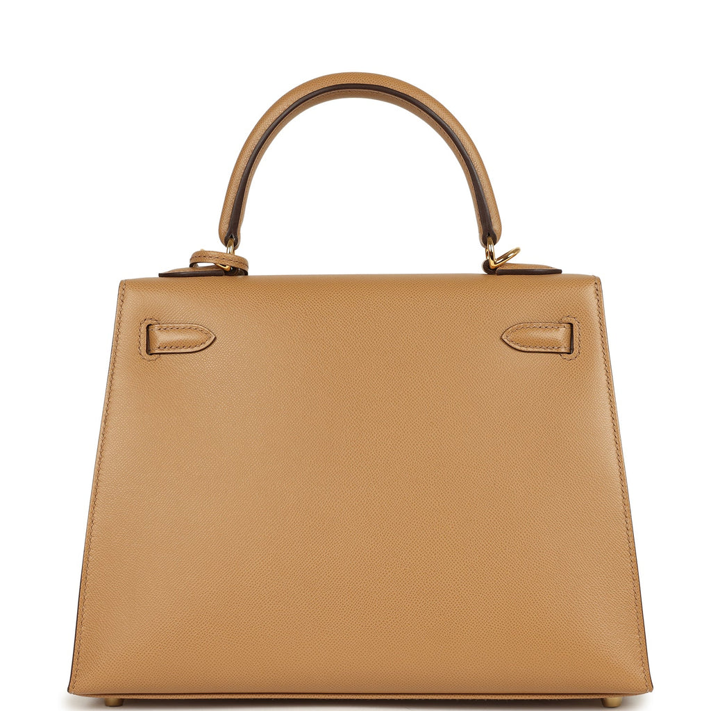 Kelly Sellier 25 Biscuit Verso Madame Gold Hardware Bag