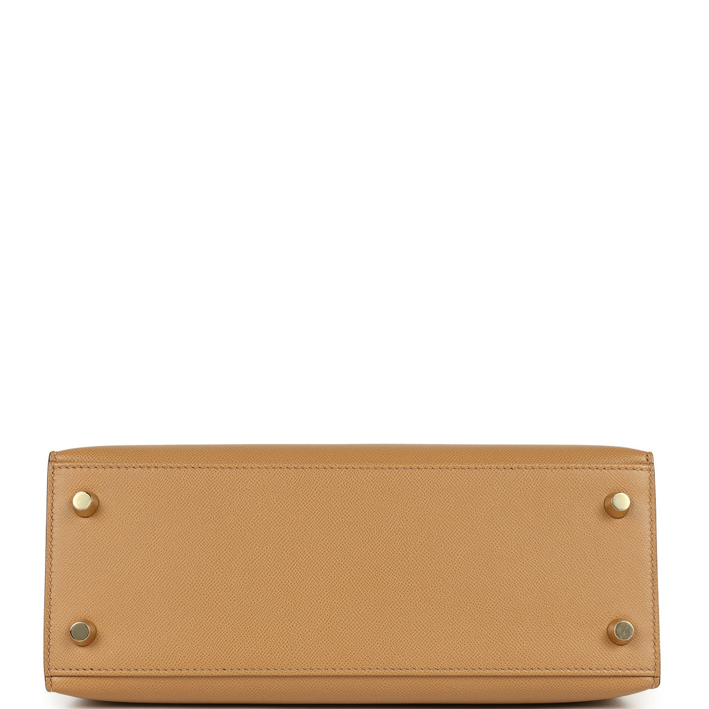 Kelly Sellier 25 Biscuit Verso Madame Gold Hardware Bag