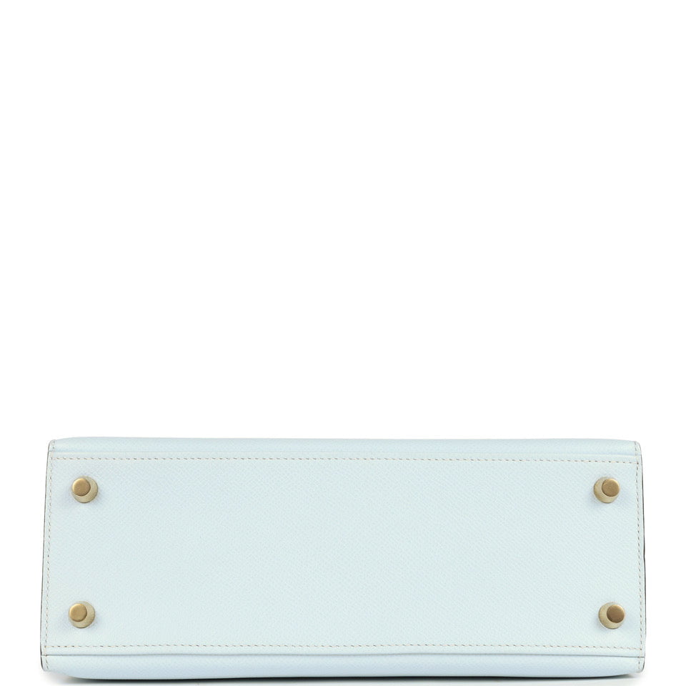 Kelly Sellier 25 Bleu Brume Epsom Gold Hardware Bag