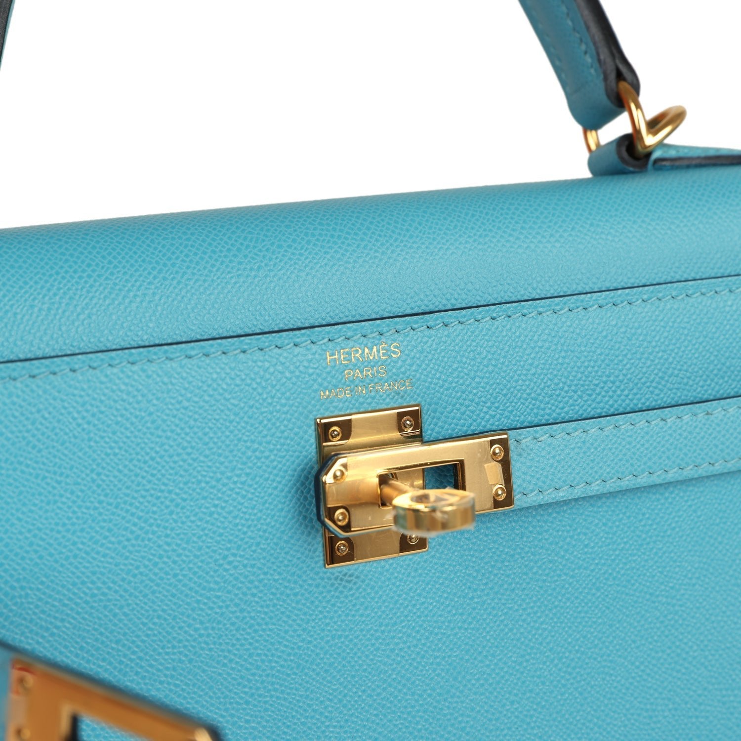 Kelly Sellier 25 Bleu Du Nord Madame Palladium Hardware Bag