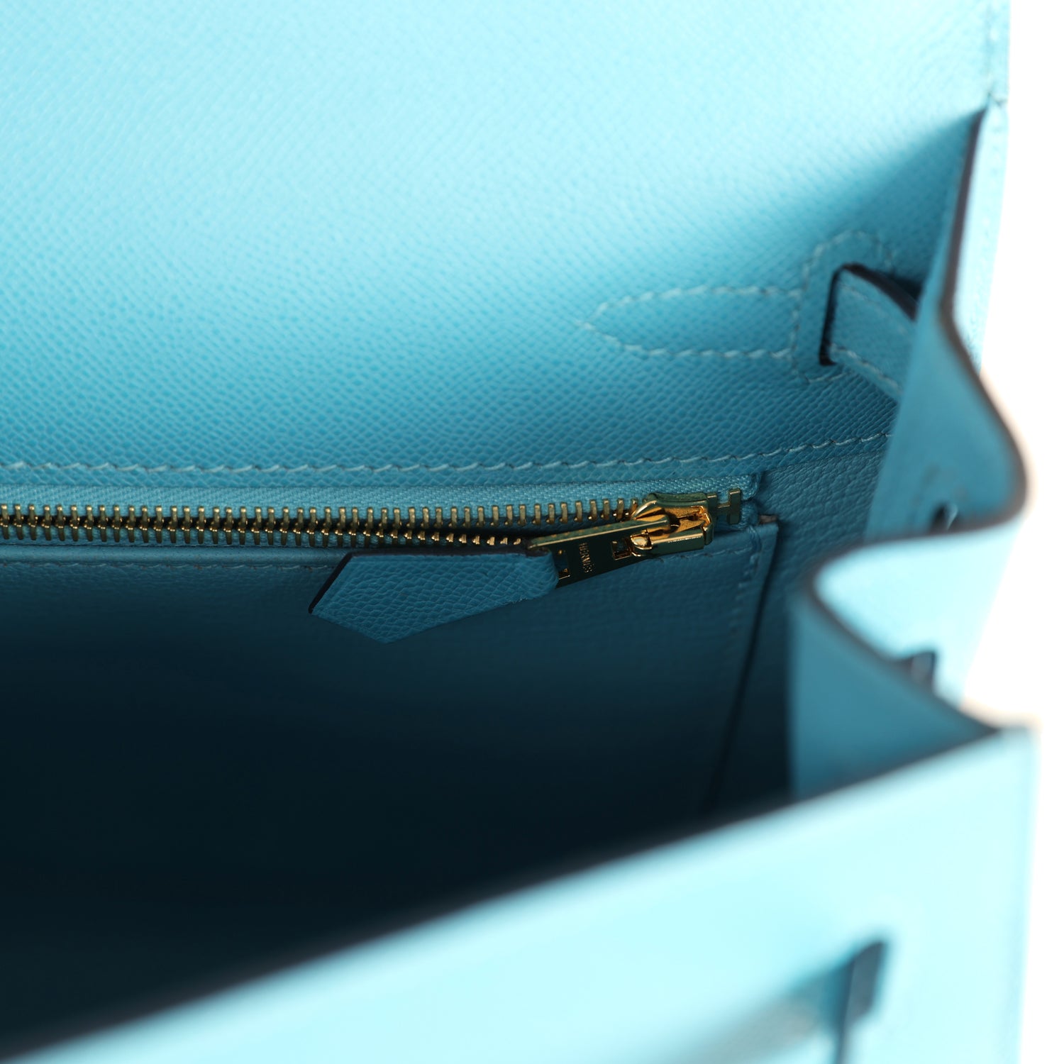 Kelly Sellier 25 Bleu Du Nord Madame Palladium Hardware Bag