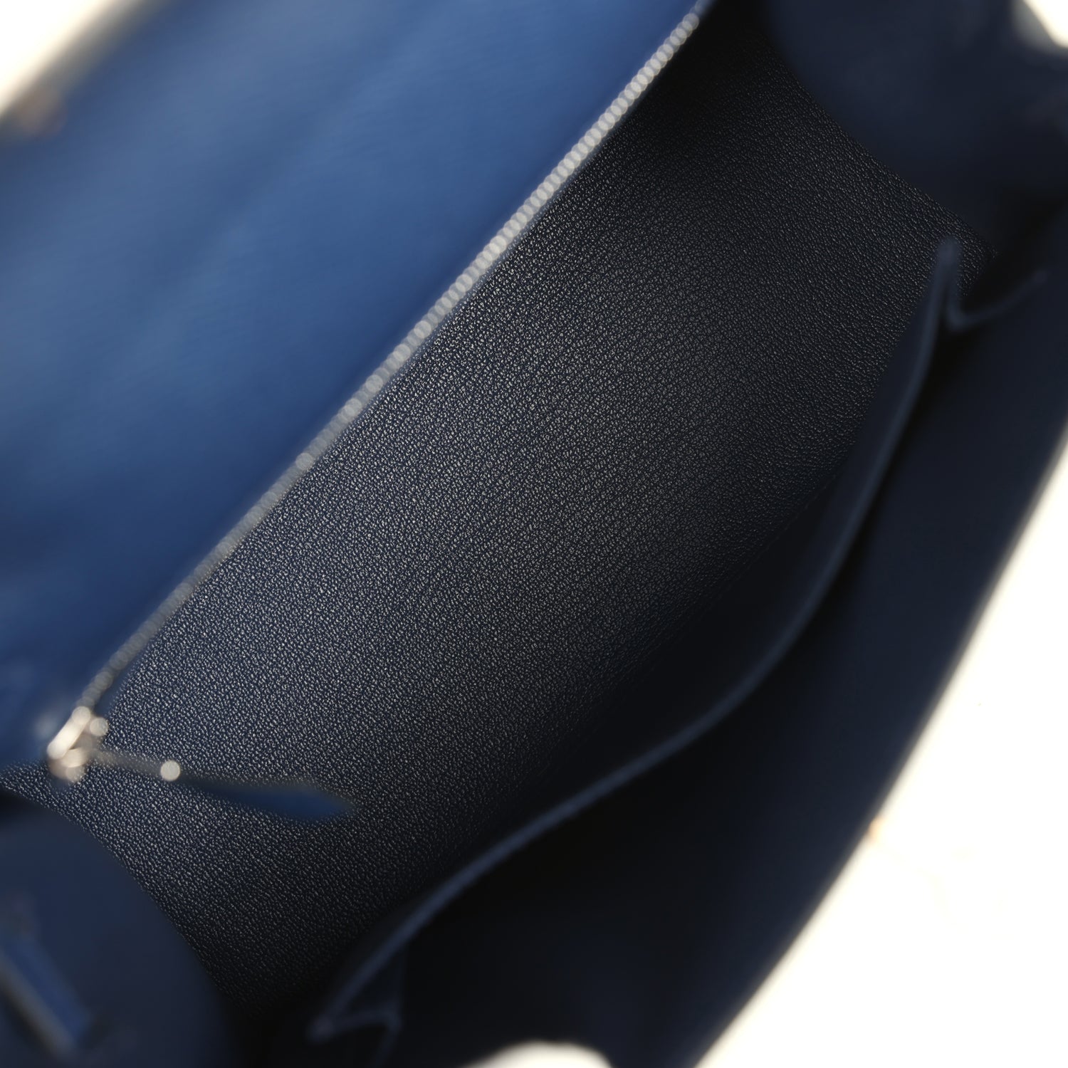 Kelly Sellier 25 Bleu Navy Epsom Electrum Hardware Bag