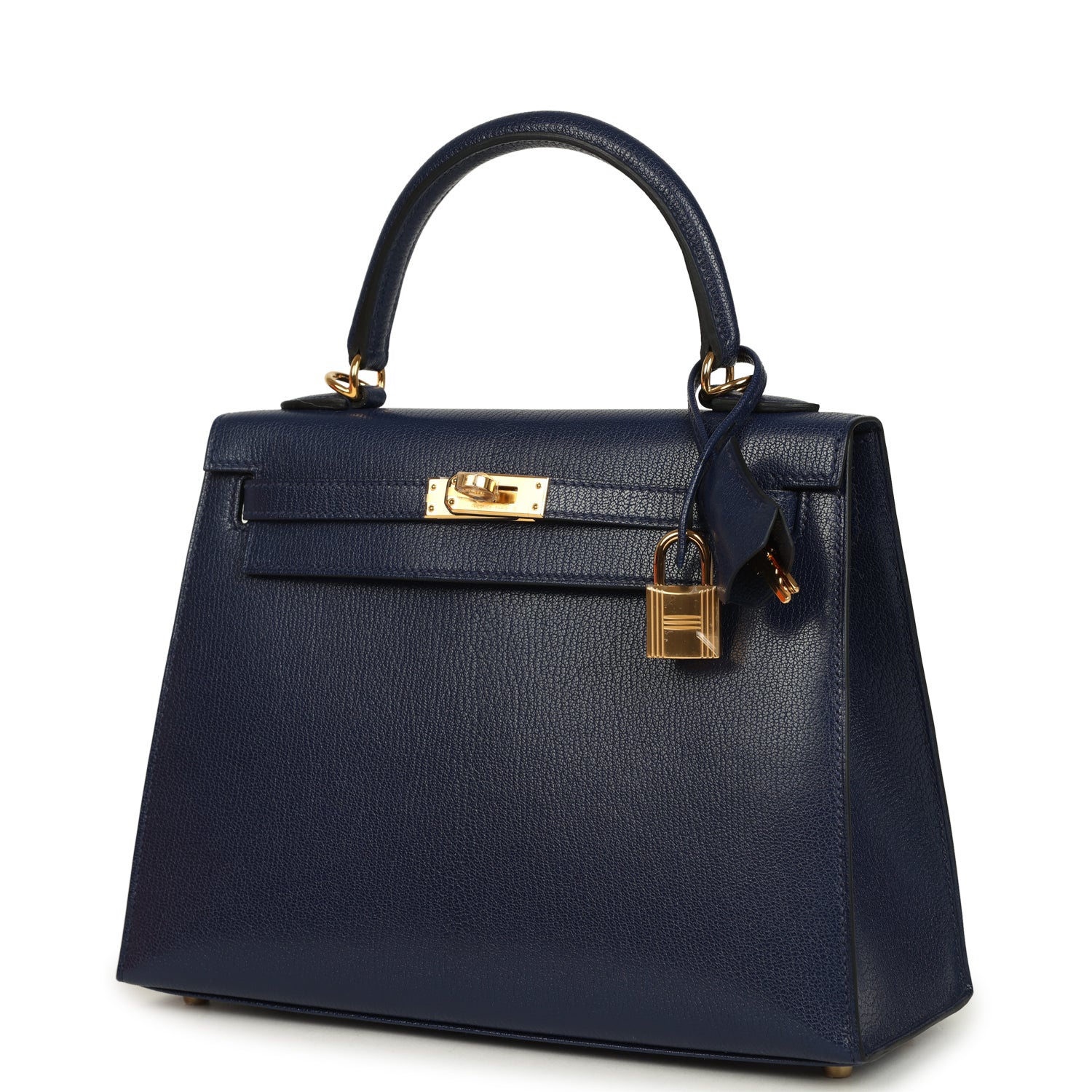 Kelly Sellier 25 Bleu Saphir Chevre Chamkila Gold Hardware Bag