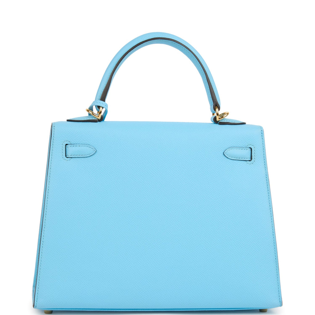 Kelly Sellier 25 Celeste Epsom Gold Hardware Bag