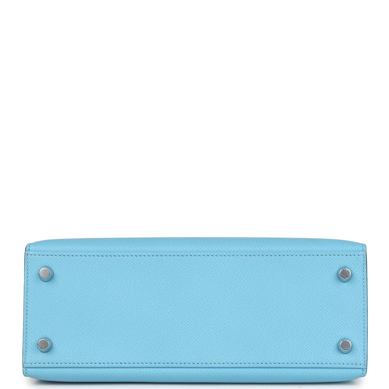 Kelly Sellier 25 Celeste Epsom Palladium Hardware Bag