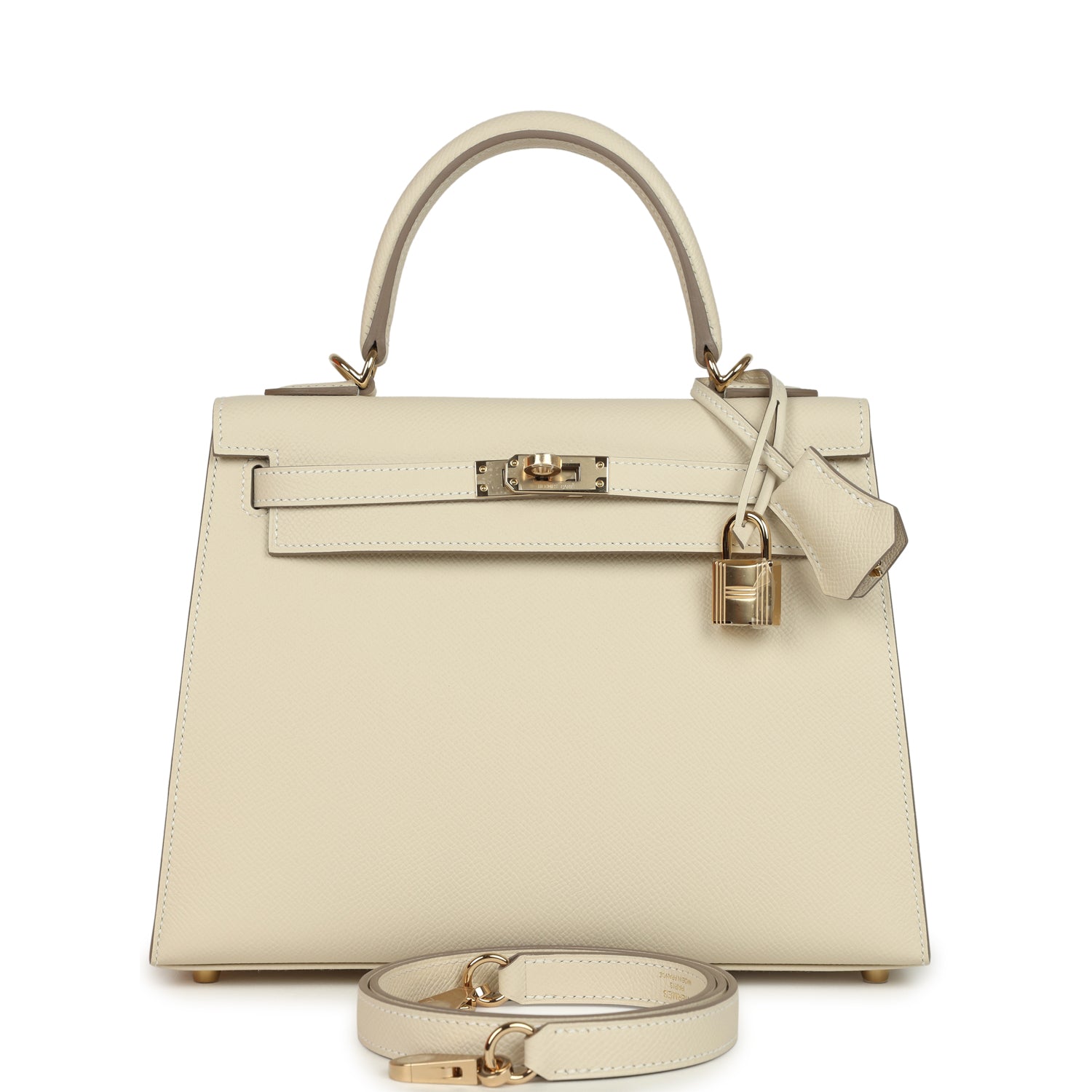 Kelly Sellier 25 Craie Epsom Permabrass Hardware Bag