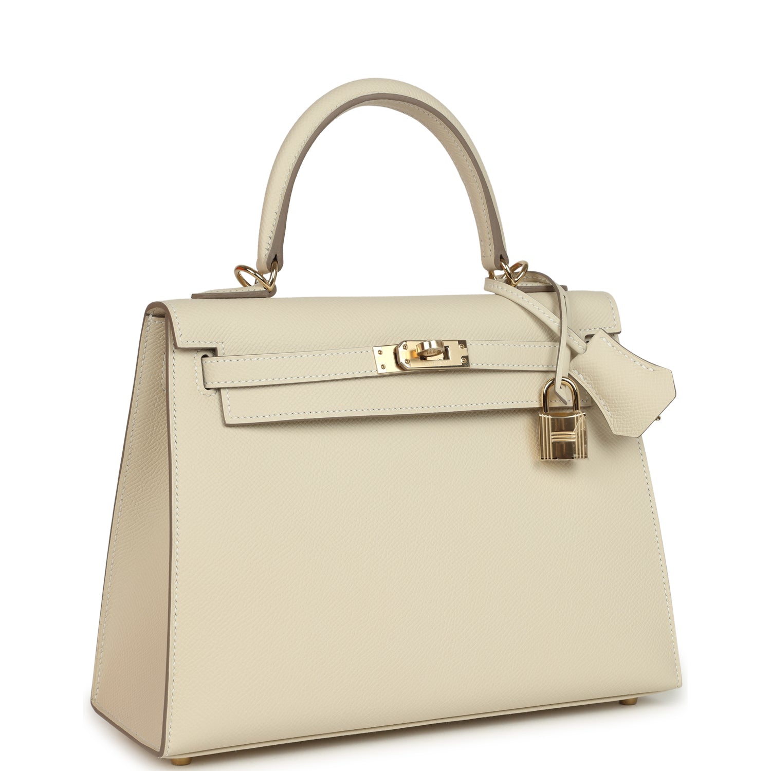 Kelly Sellier 25 Craie Epsom Permabrass Hardware Bag