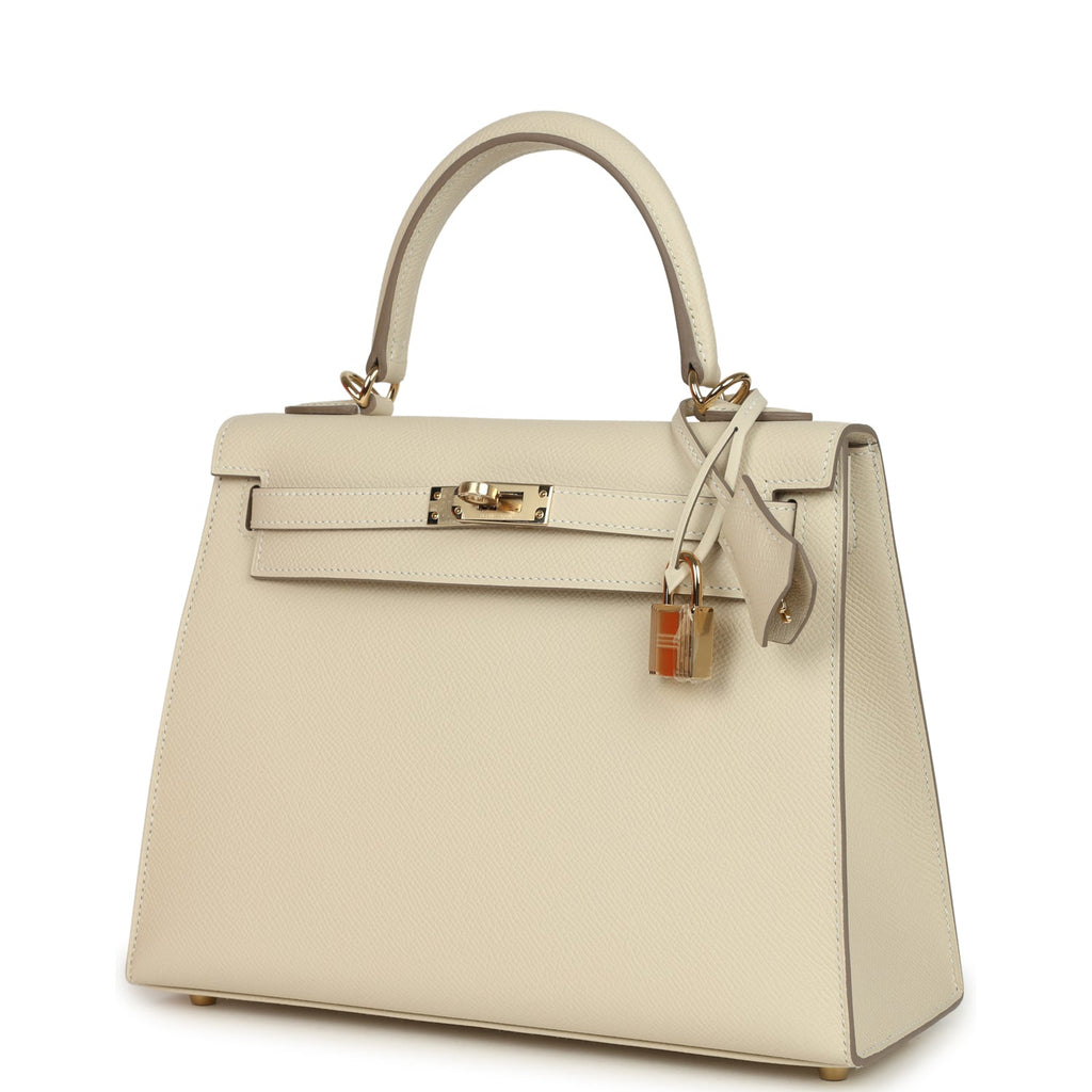 Kelly Sellier 25 Craie Epsom Permabrass Hardware Bag
