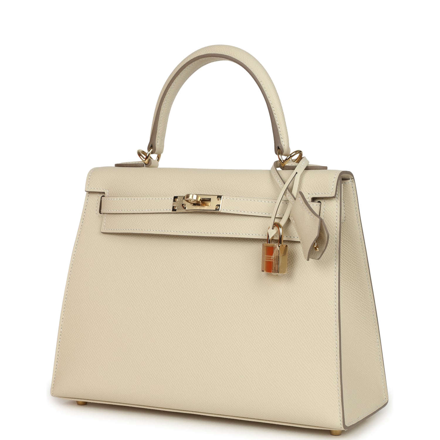 Kelly Sellier 25 Craie Epsom Permabrass Hardware Bag