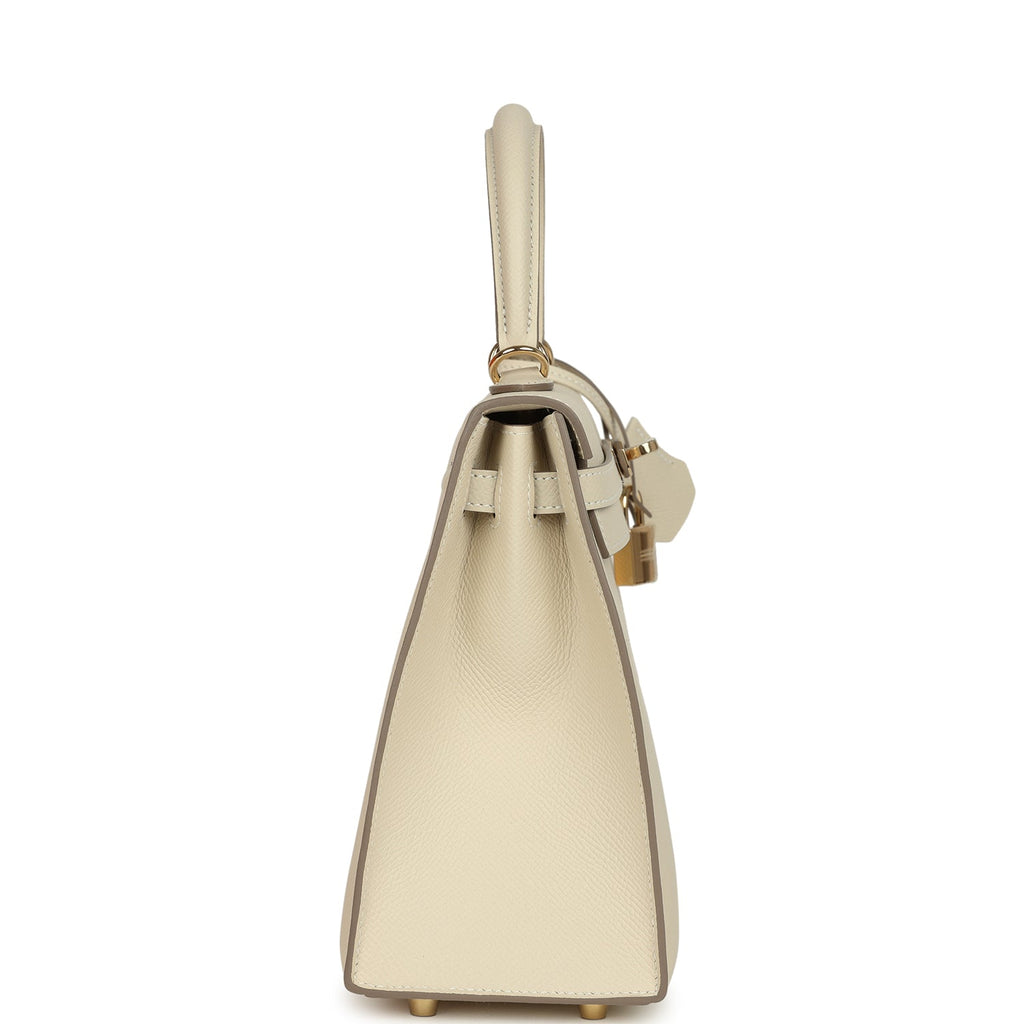 Kelly Sellier 25 Craie Epsom Permabrass Hardware Bag