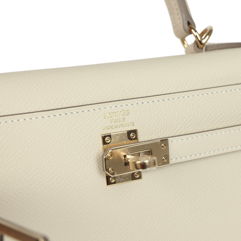 Kelly Sellier 25 Craie Epsom Permabrass Hardware Bag