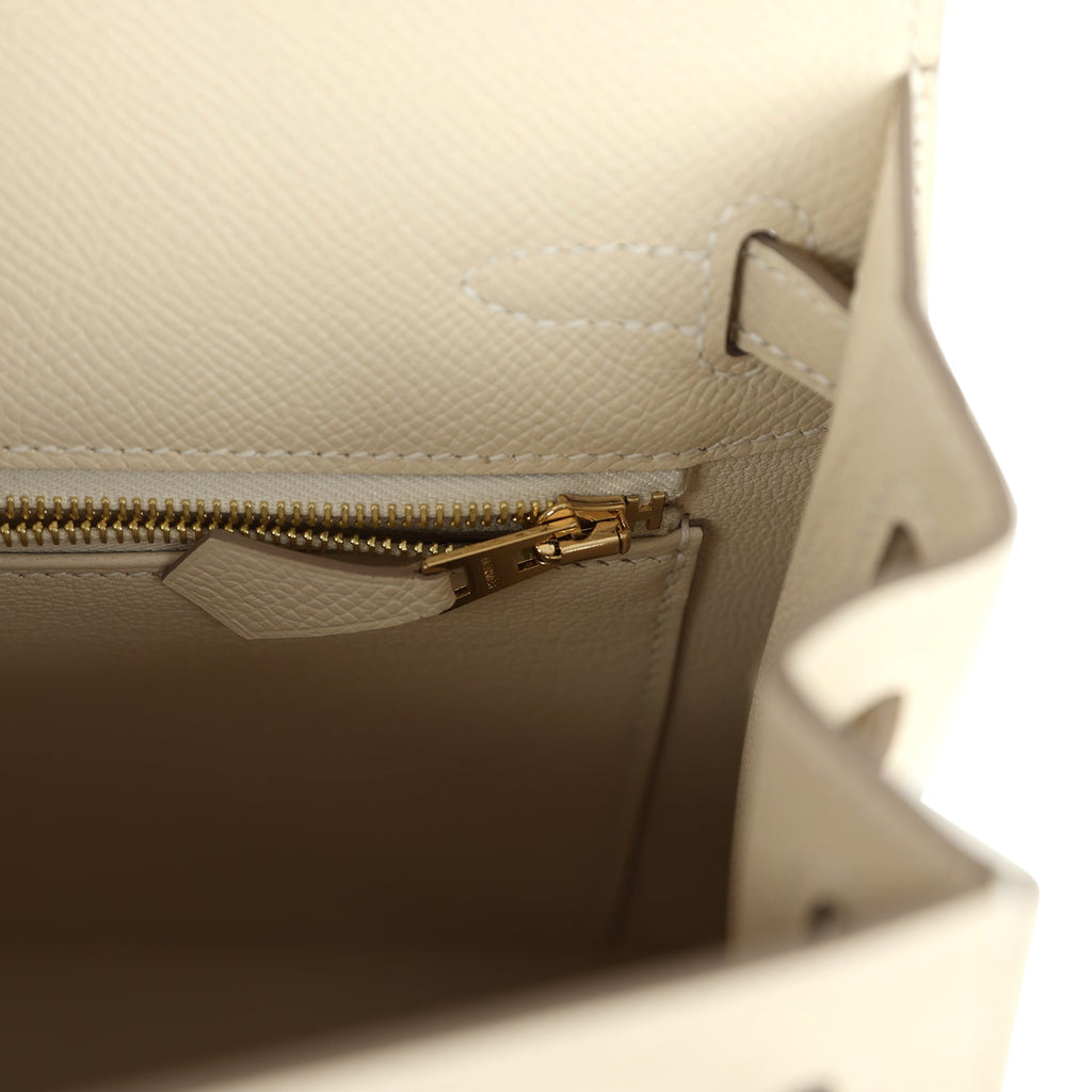 Kelly Sellier 25 Craie Epsom Permabrass Hardware Bag