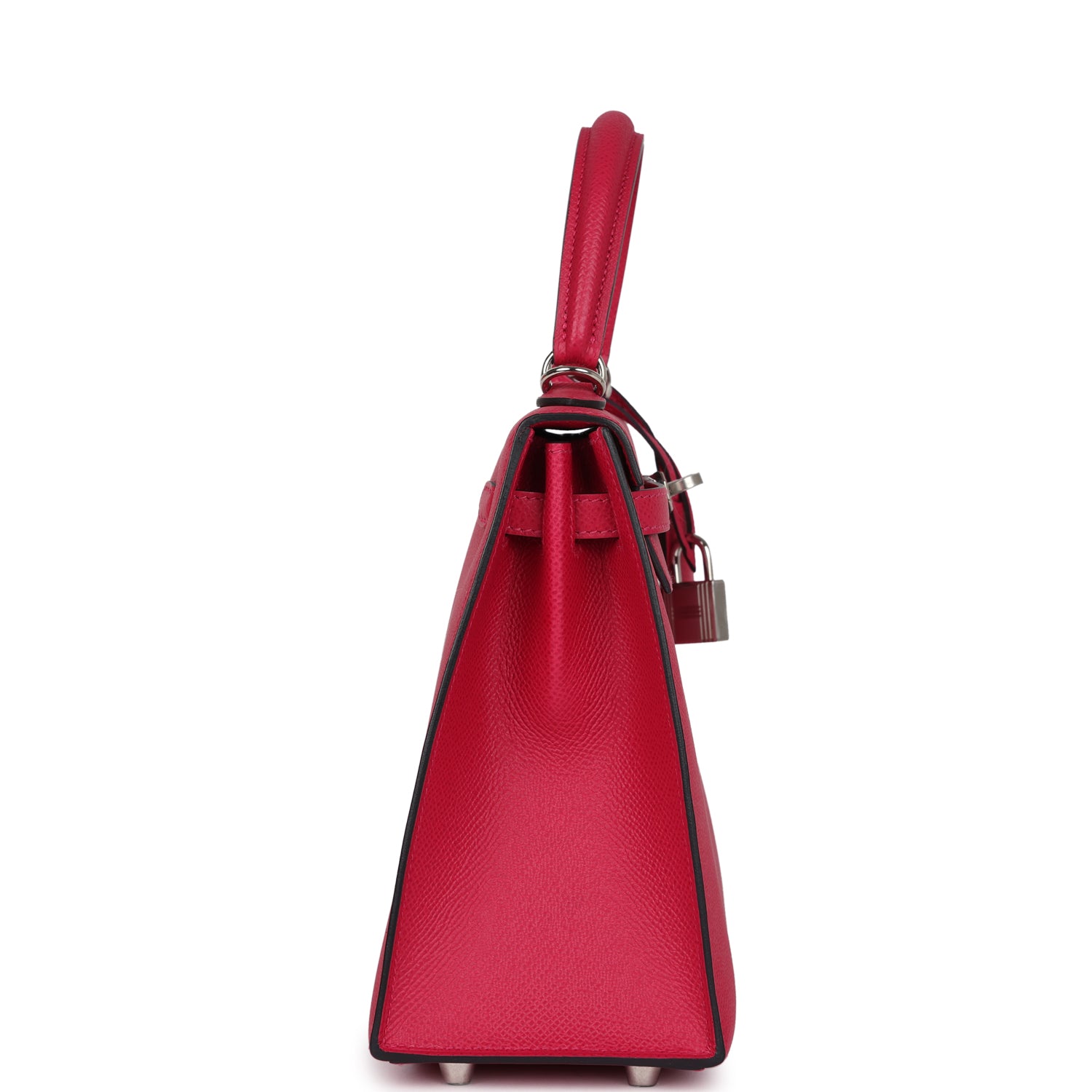 Kelly Sellier 25 Framboise Verso Epsom Palladium Hardware Bag